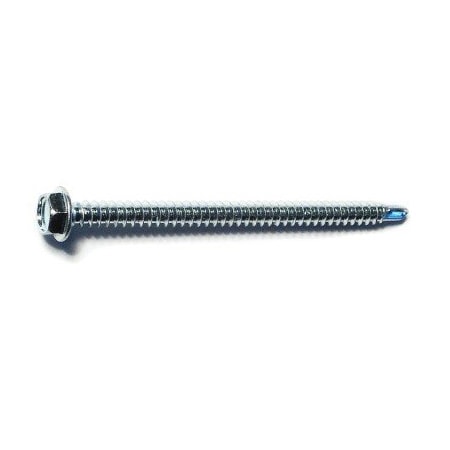 Midwest Fastener Self-Drilling Screw, #8 x 2-1/2 in, Zinc Plated Steel Flange Hex Head External Hex Drive, 100 PK 50889